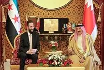 دیدار پادشاه بحرین با رئیس دولت موقت سوریه در منامه

