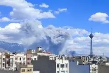 ویدیویی از دود عظیم حمله جنگنده‌ها به مرکز پلیس ایران