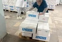 محموله اهدایی ارمنستان به هلال احمر ایران