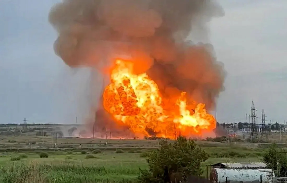 ابرقارچی انفجار در پی روز سانحه در خط لوله گاز روسیه