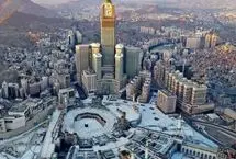  نمایی چشم‌نواز از کعبه از بالای برج ساعت