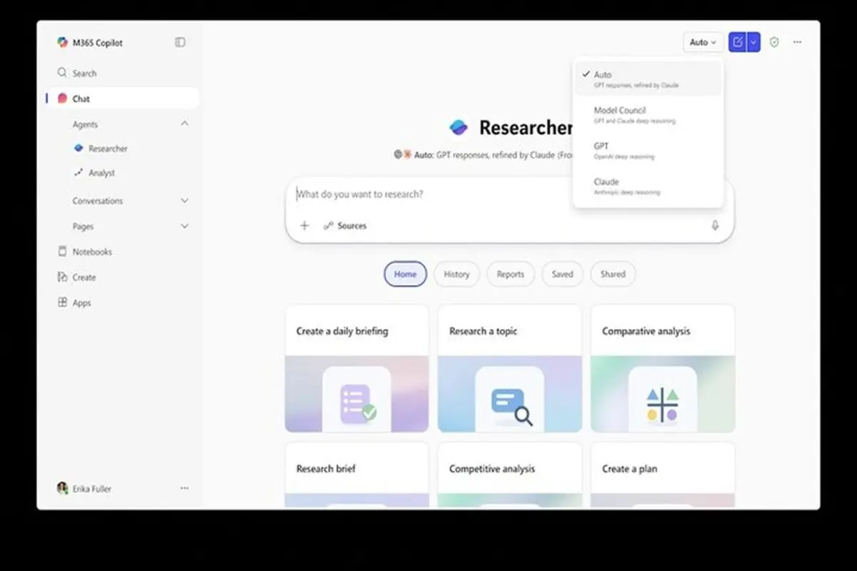 استفاده دستیار تحقیقاتی مایکروسافت از چندین مدل هوش مصنوعی