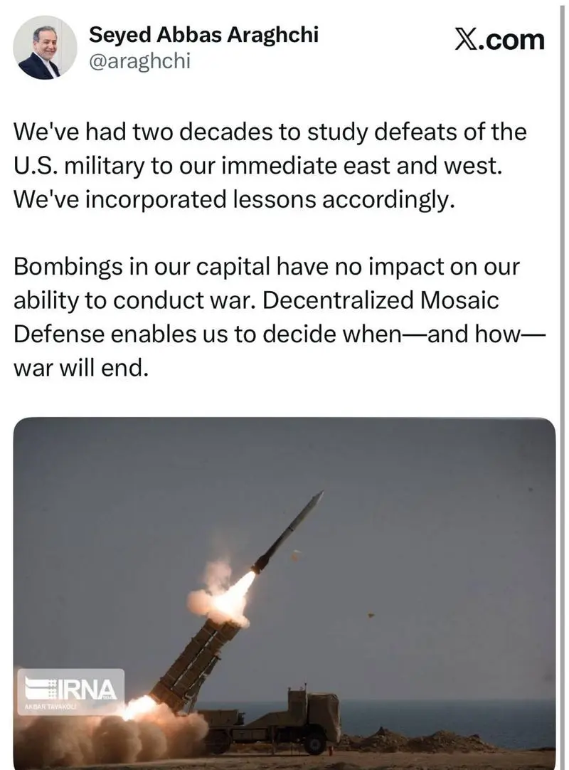 زمان و نحوه پایان جنگ را ما تعیین می کنیم