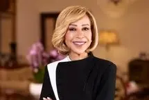 لحظه زمین خوردن بانوی اول لبنان در یک کنفرانس