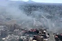 تصاویر پهپادی از وضعیت کنونی شهر سویدا در جنوب سوریه