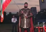 رضا قیطاسی با لباس رستم در مسابقات جهانی