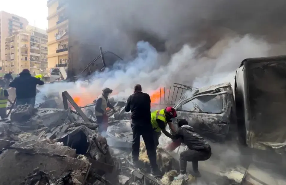 تصاویری از حمله امروز اسرائیل به بیروت