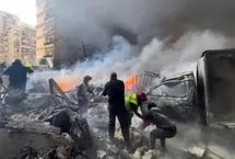 تصاویری از حمله امروز اسرائیل به بیروت