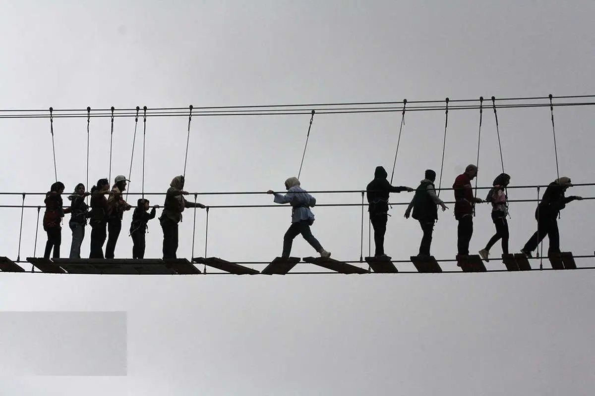 تصاویر؛ هیجان در پل ماجراجویی کلاردشت