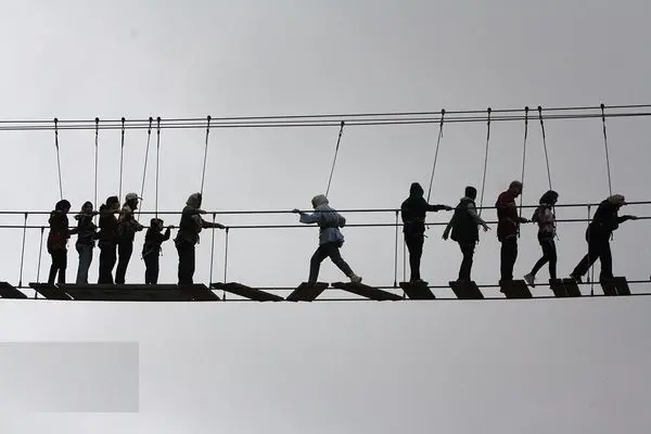 تصاویر؛ هیجان در پل ماجراجویی کلاردشت