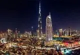 نور پردازی پرچم روسیه روی برج خلیفه امارات