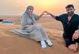 تصاویر؛ خوشگذرانی بیرانوند با همسر و فرزندانش در صحرای دبی