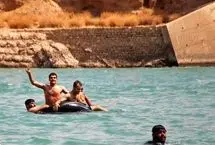 تصاویر؛ آب‌تنی تابستانی در خوزستان