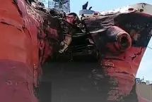 تصاویر از خسارت وارد شده به کشتی کره‌جنوبی در سواحل امارات
