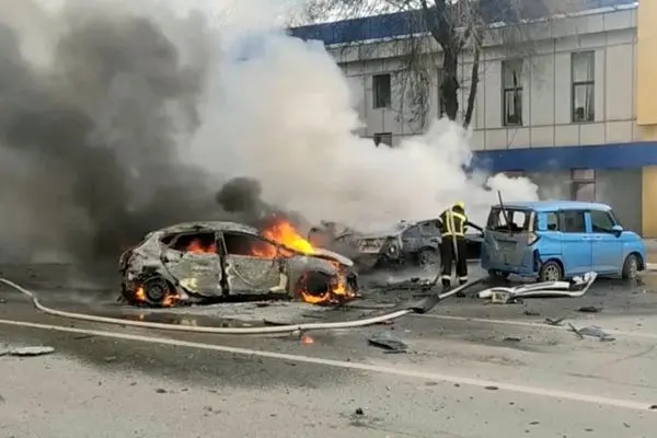 ببینید؛ نجات معجزه‌آسای سرنشینان خودرو در حمله پهپادی اوکراین