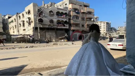 داغ غزه؛ جوانی لباس عروس نامزدش را به آتش کشید