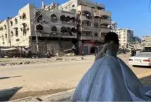داغ غزه؛ جوانی لباس عروس نامزدش را به آتش کشید