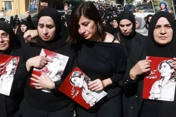 تشییع پیکر آمال خلیل، خبرنگار لبنانی 