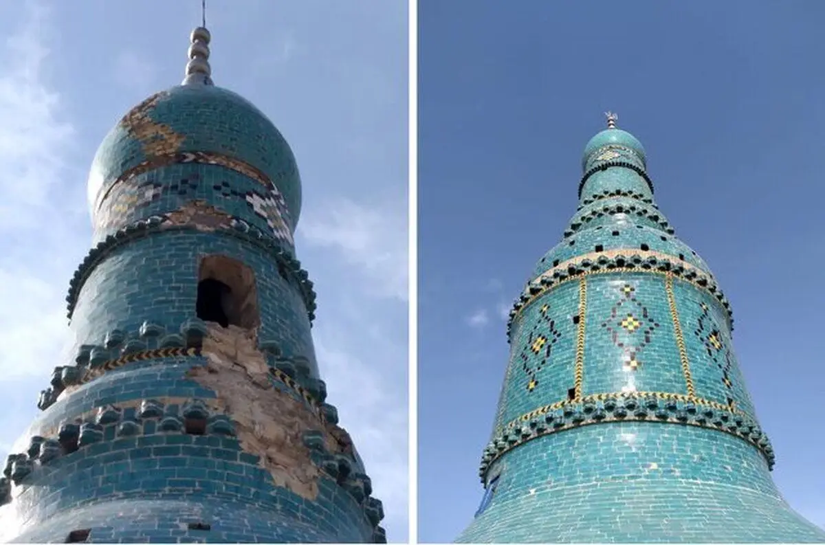 صاعقه گنبد امامزاده شاه حمزه قم را تخریب کرد