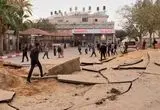 لحظه وحشتناک اصابت موشک به محوطه بیمارستان غزه