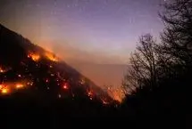 تصاویر؛ مهار آتش‌سوزی جنگل الیت