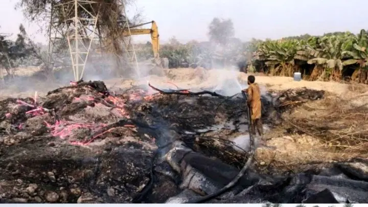 آتش‌سوزی عمدی در مسیر آب‌شیرین‌کن بندر لنگه؛ تحقیقات ادامه دارد