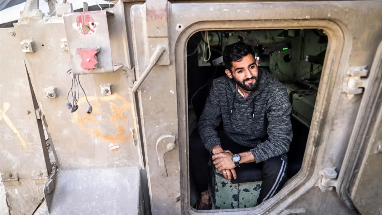 تصاویر؛ تبدیل تانک اسرائیلی به ایستگاه شارژ در غزه