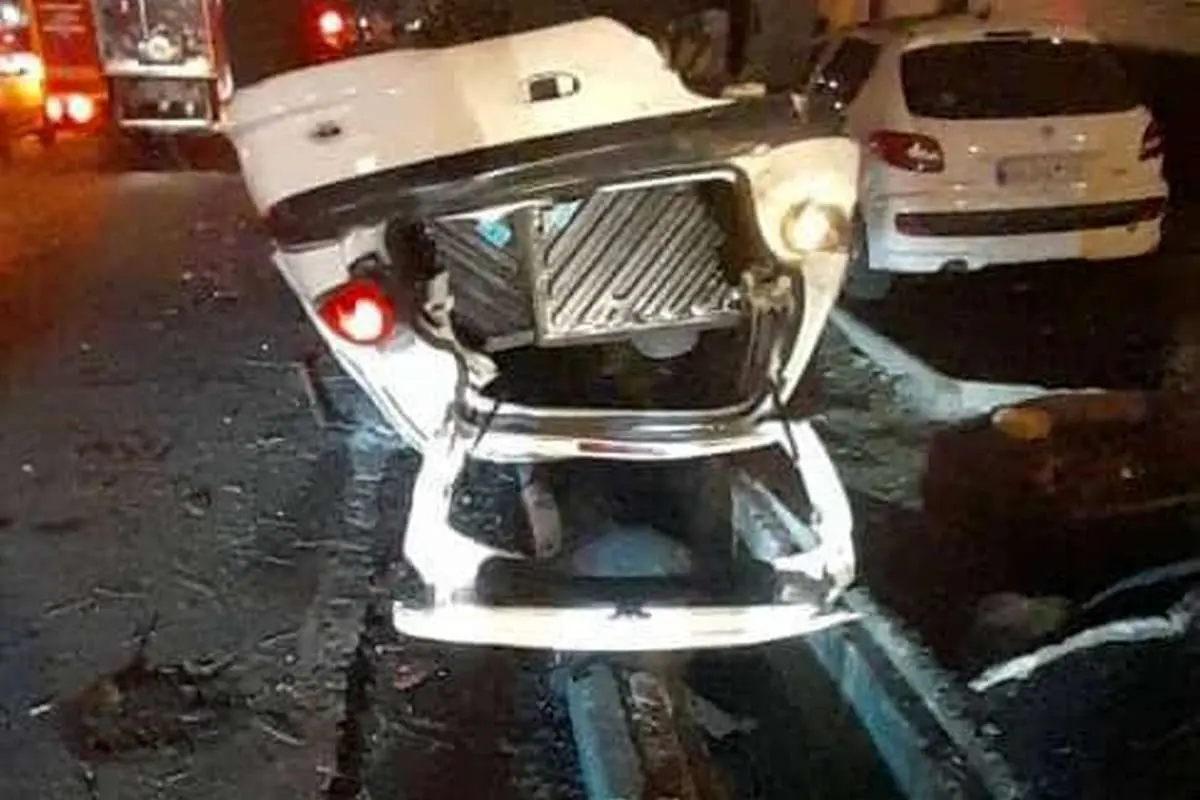 تصادف زنجیره‌ای در بزرگراه باقری تهران