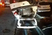 تصادف زنجیره‌ای در بزرگراه باقری تهران