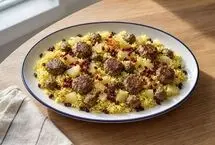 طرز تهیه قنبیدپلو قم با کلم قمری و گوشت قلقلی