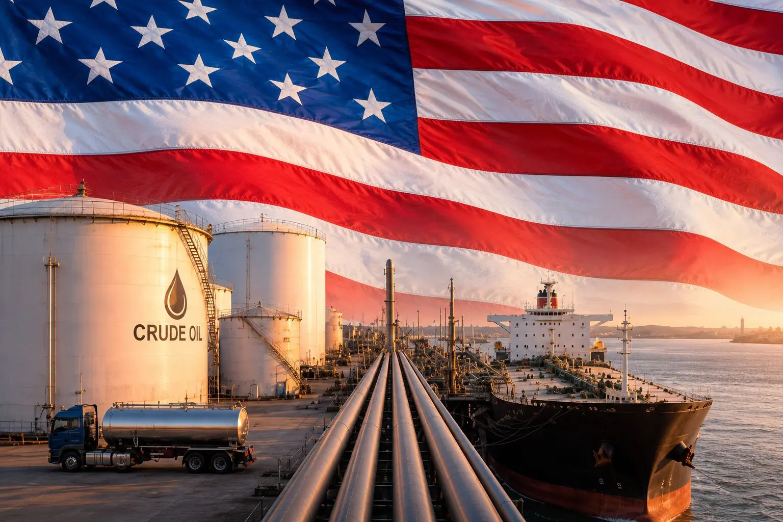 سقوط صادرات نفت خام آمریکا پس از توافق صلح با ایران به ۳.۶۶ میلیون بشکه در روز 