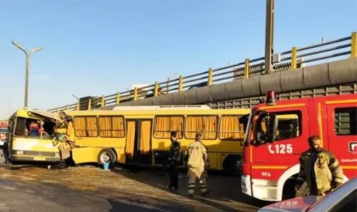 جزئیات تازه از تصادف شدید ۲ اتوبوس در جاده مخصوص کرج 