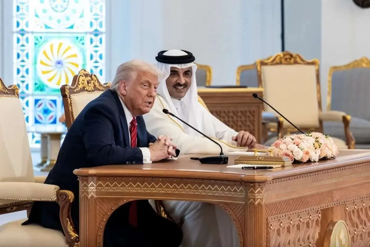 شاهکار یک عکاس؛ شکار نگاه خاص ترامپ به امیر قطر
