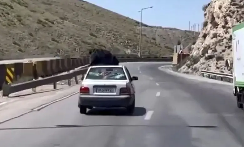 اعترافات عجیب زن در حال حرکت روی سقف پراید