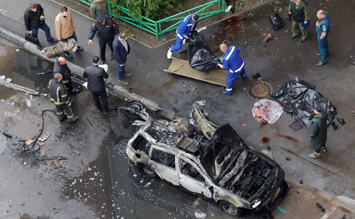 لحظه وقوع انفجار خودروی پلیس در مسکو