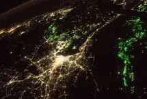 درخشش شهرها در شب از ایستگاه فضایی 