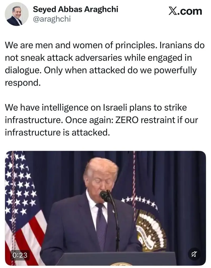 عراقچی به ترامپ