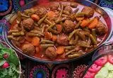 خورش لوبیا سبز با کوفته قلقلی 


