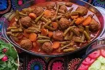 خورش لوبیا سبز با کوفته قلقلی 

