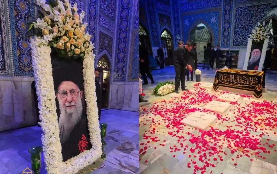 تصویری از مزار رهبر شهید در رواق دارالذکر