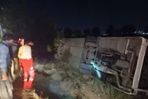 واژگونی اتوبوس در اصفهان با ۶ مصدوم 