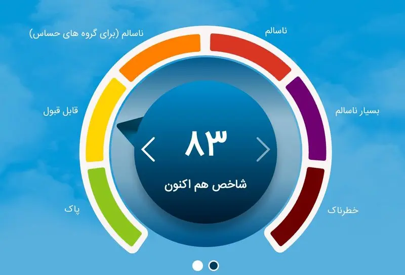 آلودگی هوا عصر جمعه
