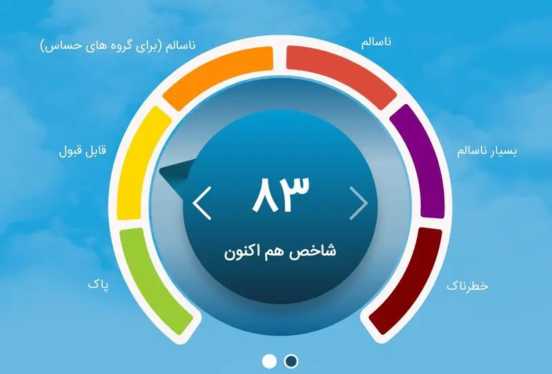 آلودگی هوا عصر جمعه