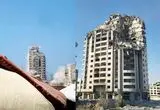 ببینید؛ لحظه انهدام برج ۱۵ طبقه در غزه