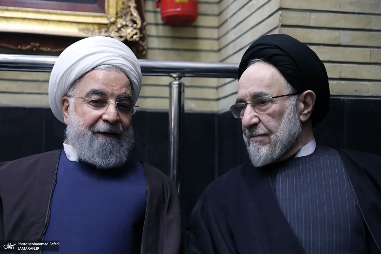 تصاویر؛ حسن روحانی و سید محمد خاتمی در مراسم ختم مادر شریعتمداری