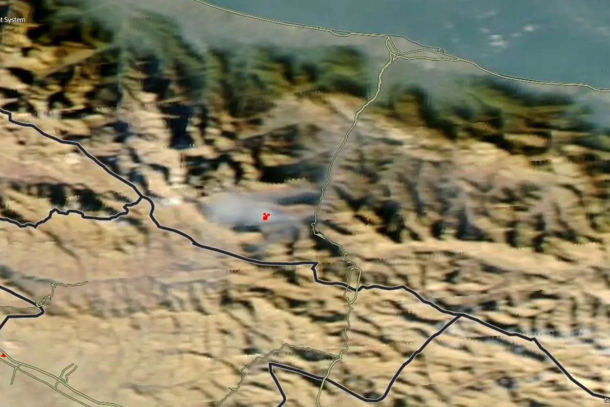 تصاویر ماهواره‌ای از منطقه آتش‌سوزی در جنگل الیت چالوس

