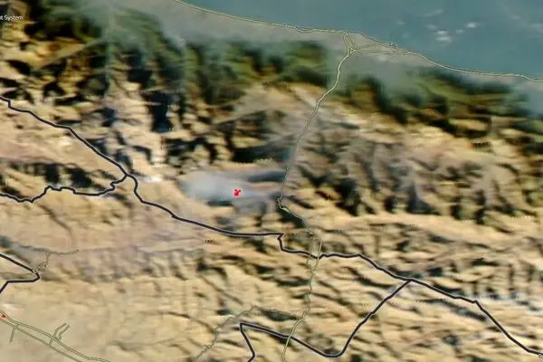 تصاویر ماهواره‌ای از منطقه آتش‌سوزی در جنگل الیت چالوس

