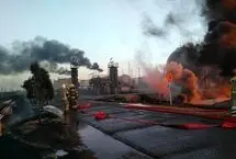تصویری از آتش‌سوزی در پالایشگاه تهران