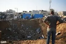  لحظه اصابت موشک به اردوگاه المغازی در مرکز غزه