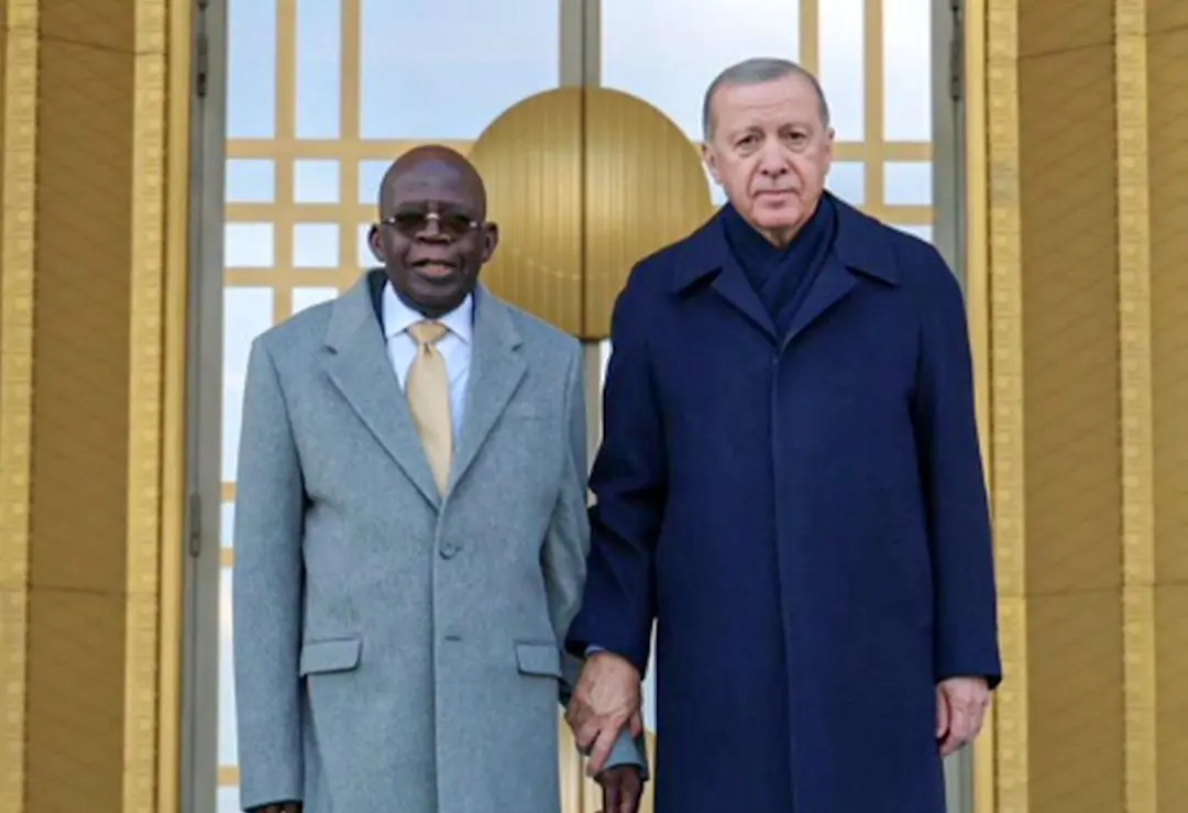 لحظه زمین خوردن رئیس‌جمهور نیجریه در کنار اردوغان